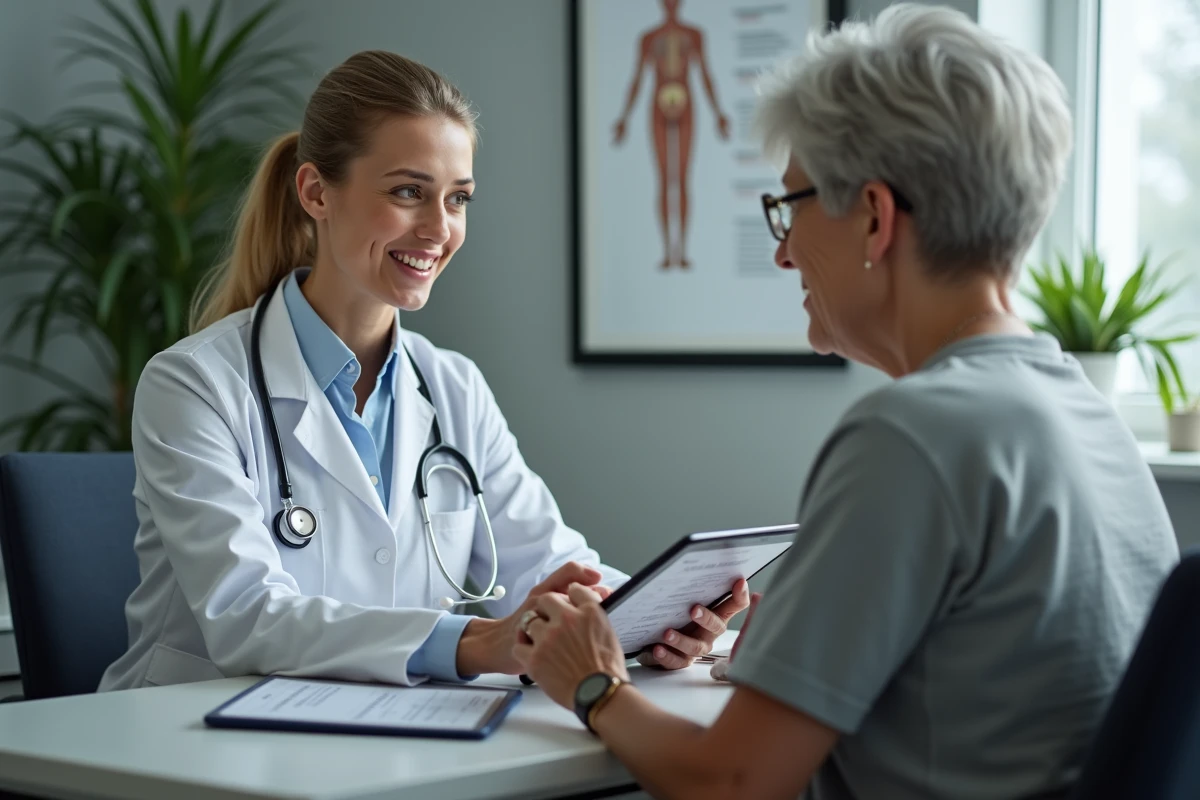 Docteur et patiente discutent des résultats de laboratoire