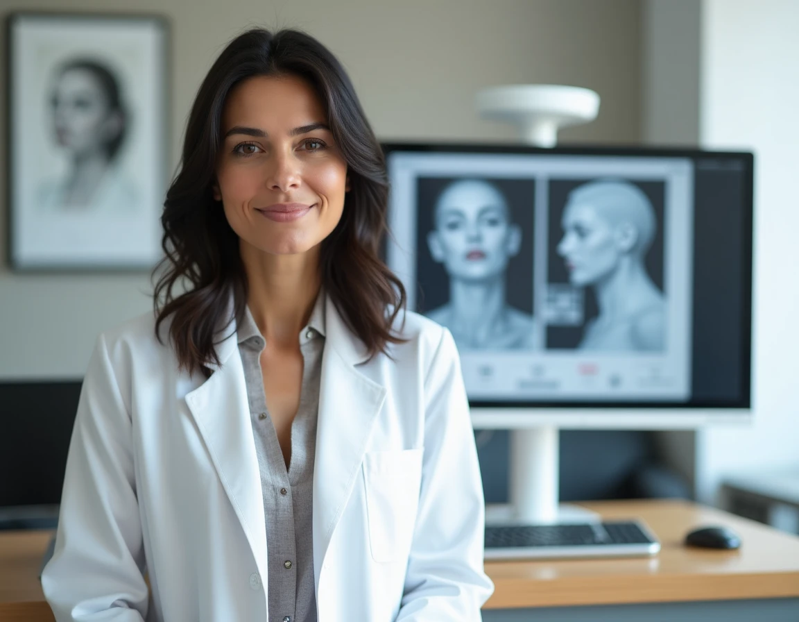Dr Perrine Lemoy, praticienne en esthétique à Nancy, souriante dans son cabinet de médecine esthétique