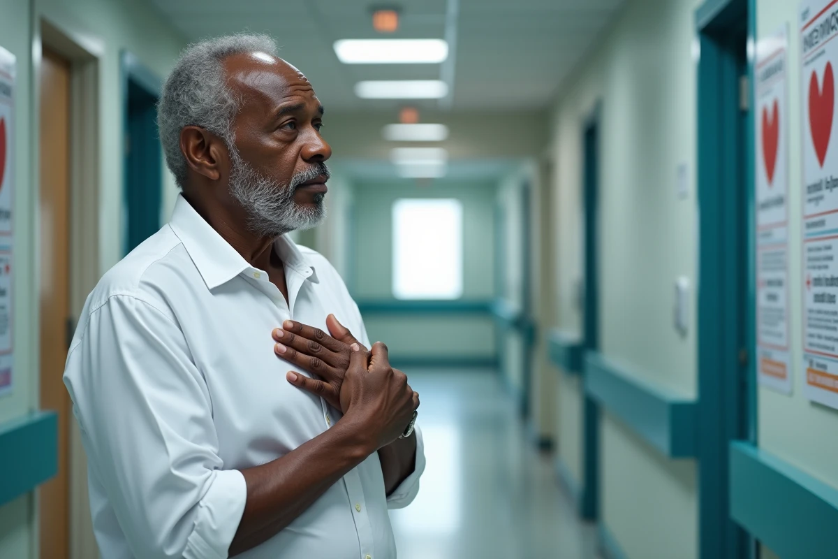 Homme âgé dans un couloir d