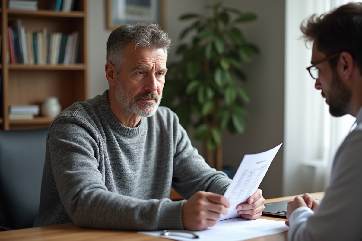 Homme et médecin examinant des résultats de test