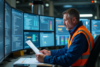 Ingénieur en contrôle industriel en salle de supervision